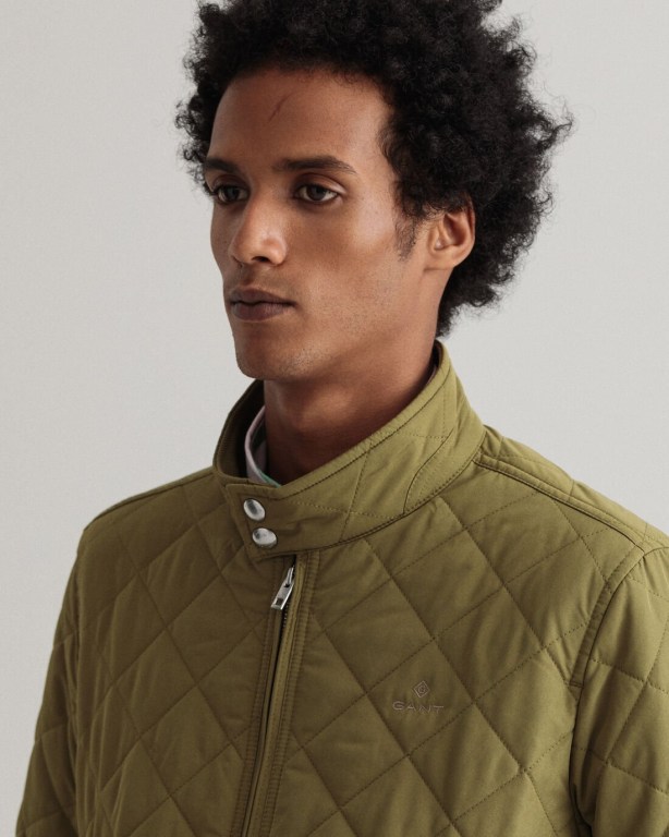 Gant Quilted Men's Jackets Green | EOLZ93bUxE2