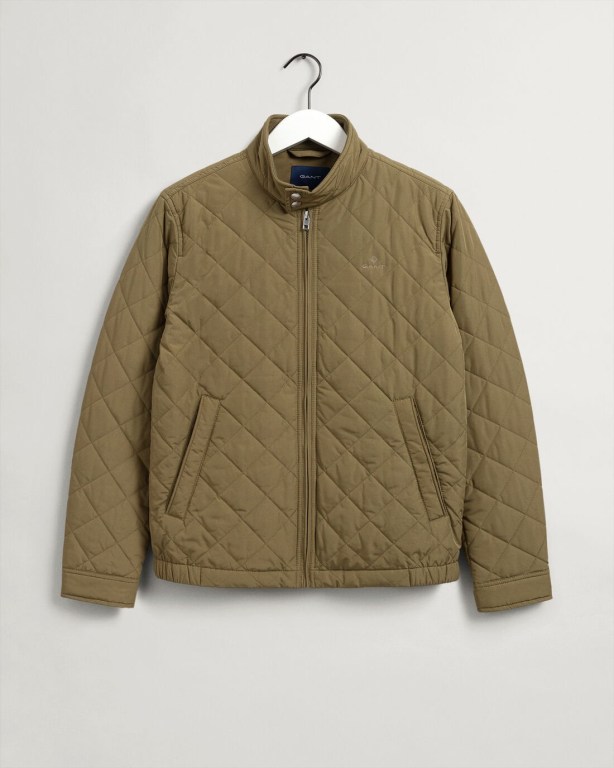 Gant Quilted Men's Jackets Green | EOLZ93bUxE2