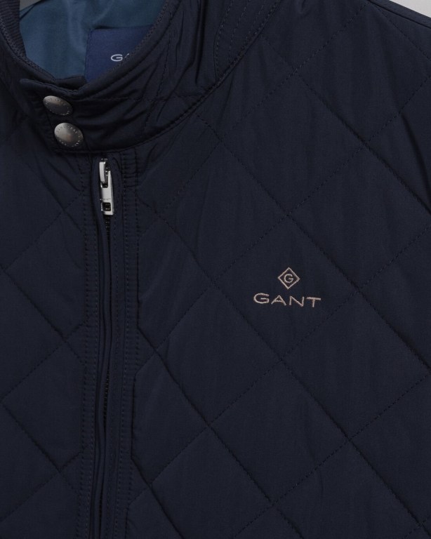 Gant Quilted Vest Men's Jackets Blue | oMgDNX4nPIc