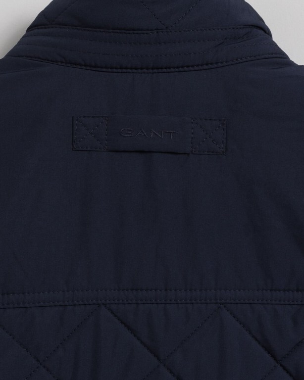 Gant Quilted Windcheater Vest Men's Gilets Blue | DHrzObhEjiL