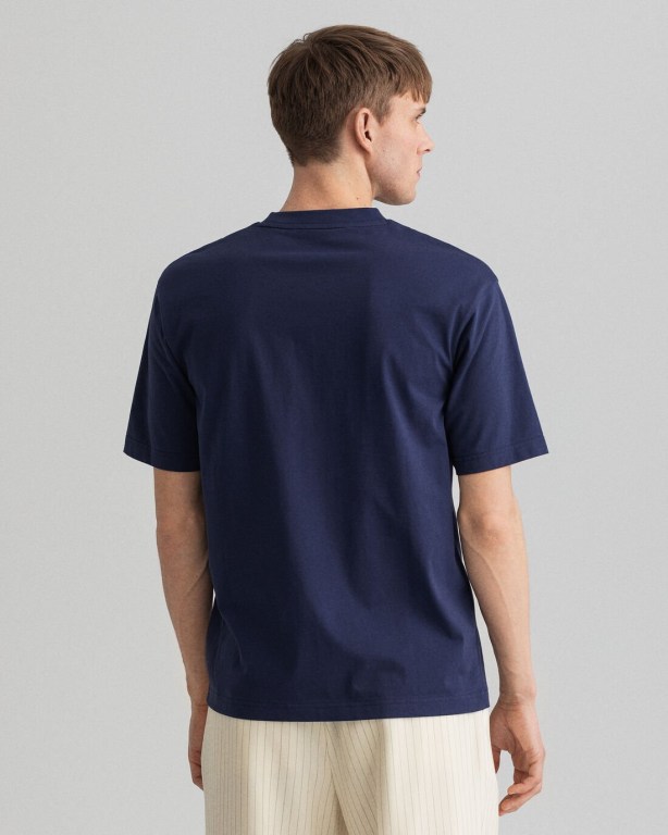 Gant Racquet Club Men's T-shirts Blue | xG7hIwFuDjd