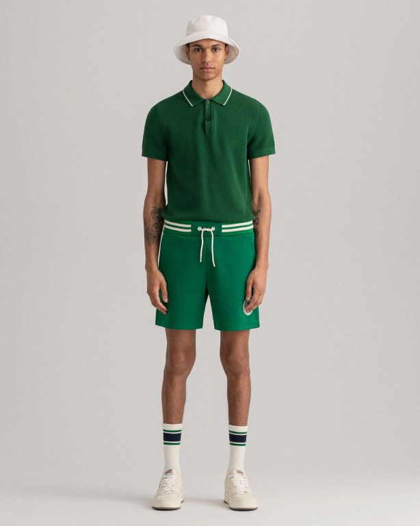 Gant Racquet Club Sweat Men\'s Shorts Green | E8db2jw8yYZ