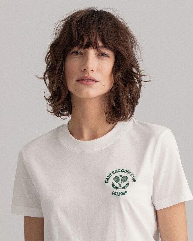 Gant Racquet Club Women's T-shirts White | A5uqy698o3I