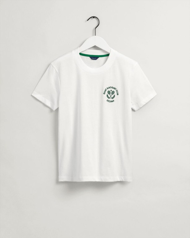 Gant Racquet Club Women's T-shirts White | A5uqy698o3I