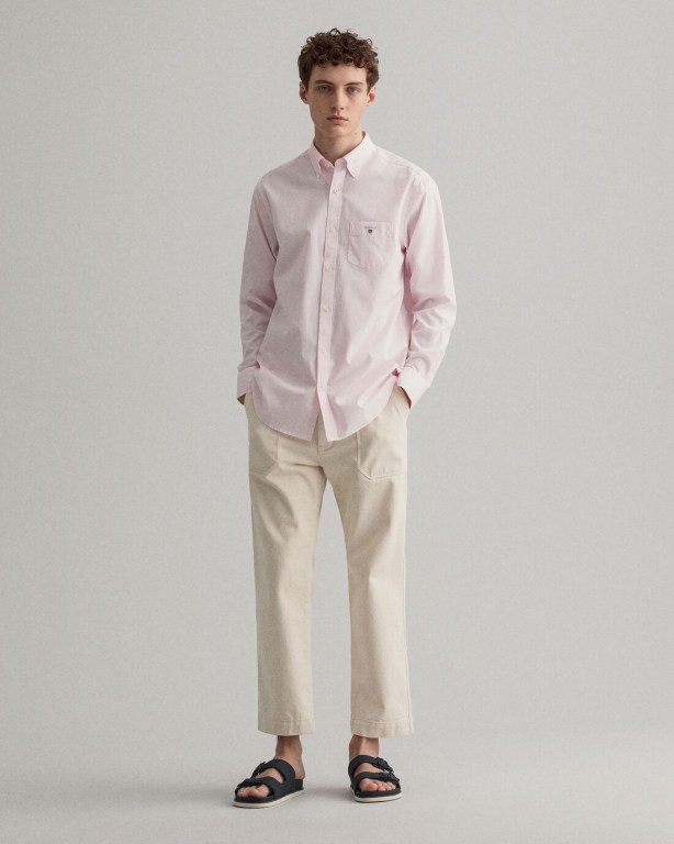 Gant Regular Fit Banker Broadcloth Men's Shirts Pink | m8Oe48fNQog