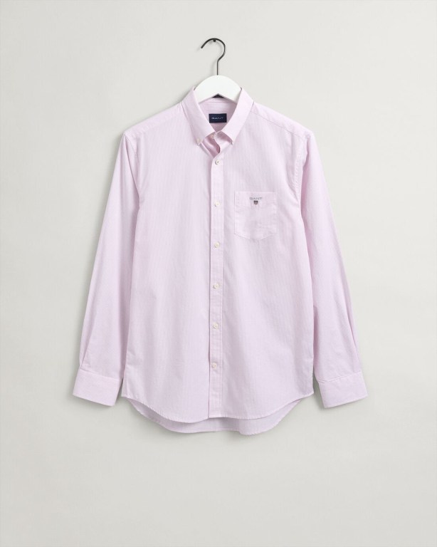 Gant Regular Fit Banker Broadcloth Men's Shirts Pink | m8Oe48fNQog