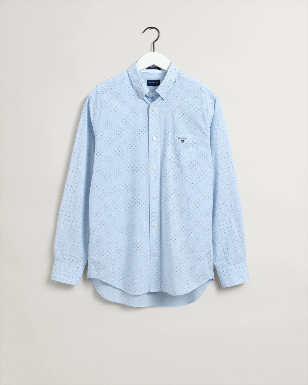 Gant Regular Fit Banker Dot Men's Shirts Blue | yafPHnra4sr