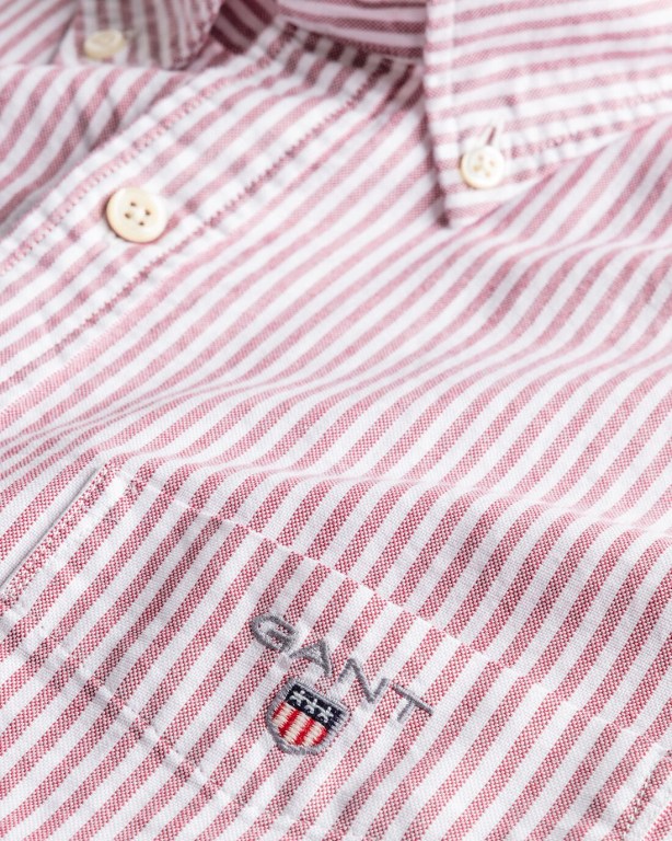 Gant Regular Fit Banker Oxford Men's Shirts Red | mRshvgCw7O6