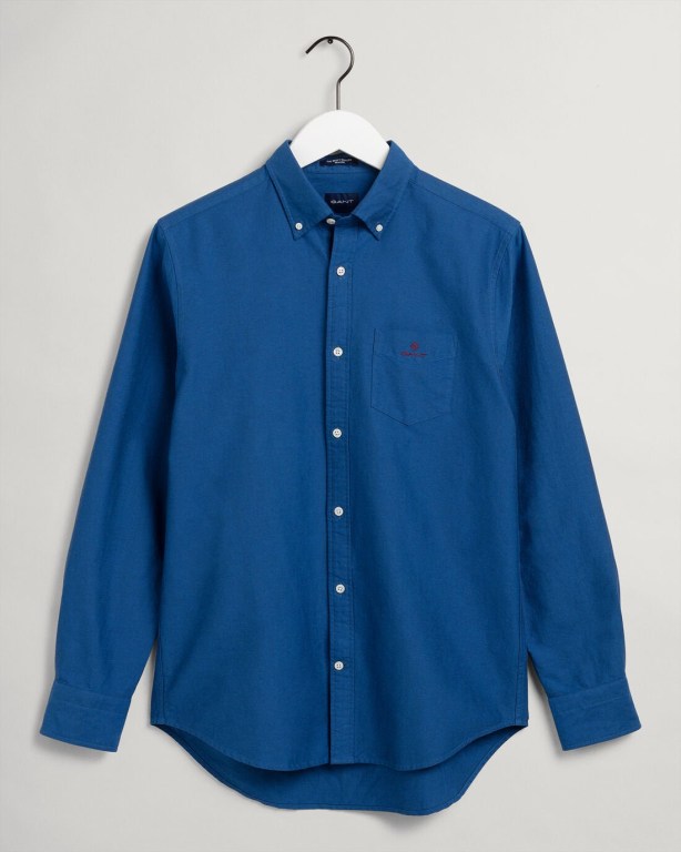 Gant Regular Fit Beefy Oxford Men's Shirts Blue | hKd9nFPLK9t