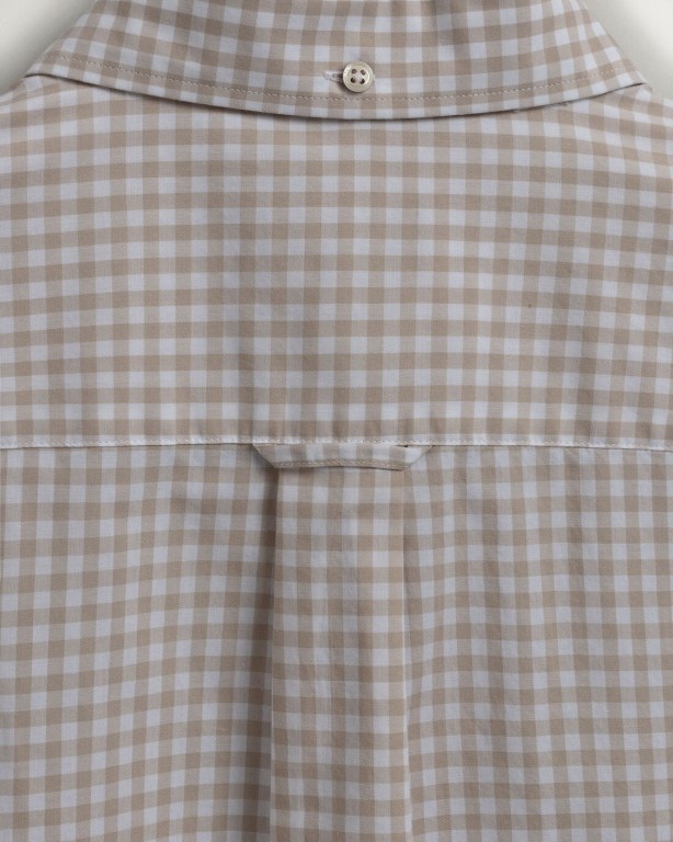 Gant Regular Fit Broadcloth Gingham Men's Shirts Light Yellow | IjhyXHK3qLD