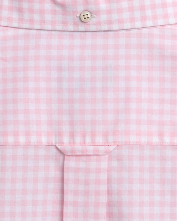 Gant Regular Fit Broadcloth Gingham Men's Shirts Pink | gIq6BkSLrkC