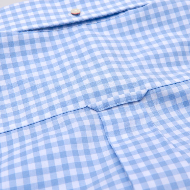 Gant Regular Fit Broadcloth Gingham Short Sleeve Men's Shirts Blue | 3pb84bLMvEP