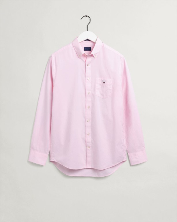 Gant Regular Fit Broadcloth Men's Shirts Pink | ALRfcrAKuzx