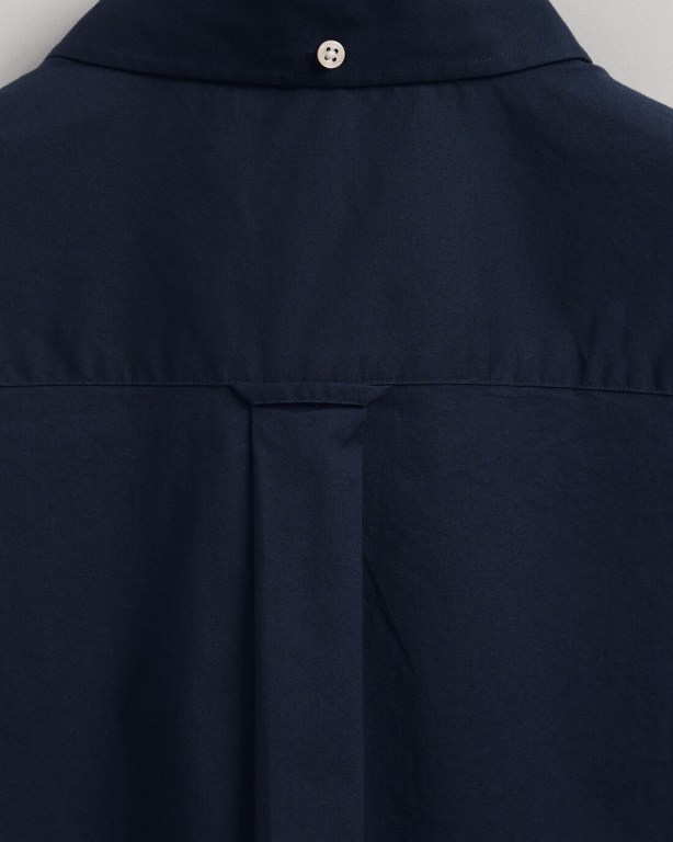 Gant Regular Fit Broadcloth Short Sleeve Men's Shirts Dark Blue | T0D1Wvmsl3p