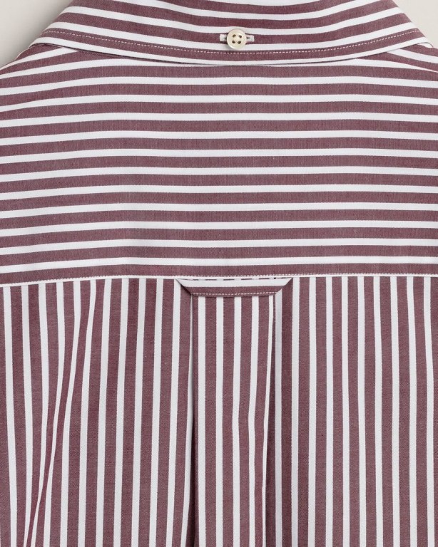 Gant Regular Fit Broadcloth Stripe Men's Shirts Red | IgEMS366zGo