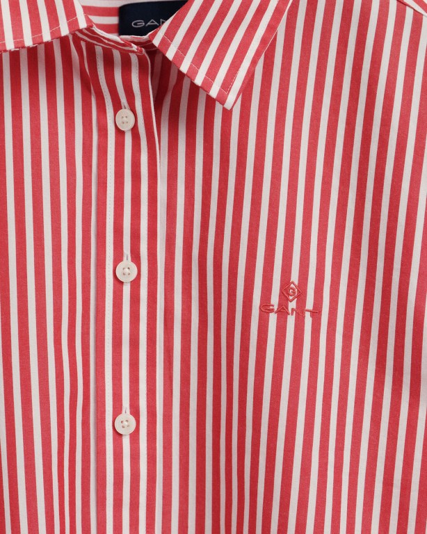 Gant Regular Fit Broadcloth Striped Women's Shirts Light Red | XSNg2vuNOYi