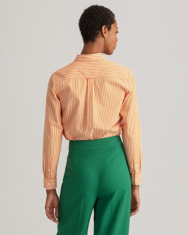 Gant Regular Fit Broadcloth Striped Women's Shirts Orange | jbXrRXM60sD