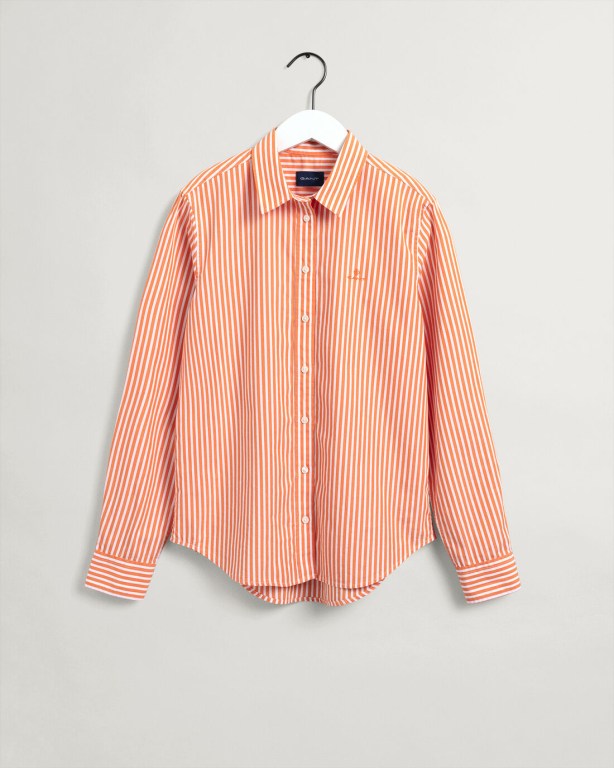 Gant Regular Fit Broadcloth Striped Women's Shirts Orange | jbXrRXM60sD