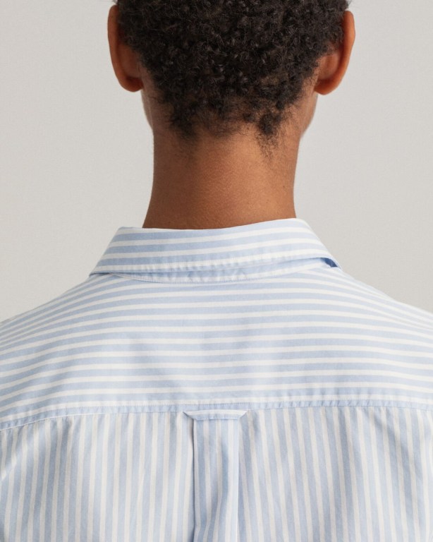 Gant Regular Fit Broadcloth Striped Women's Shirts Blue | z8nZ3IcAfRO