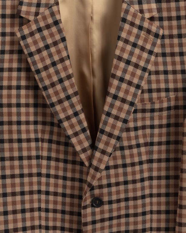 Gant Regular Fit Check Men's Blazers Brown | pX9Y8gWIsdW