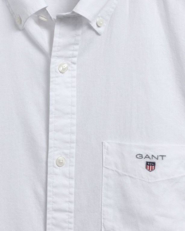 Gant Regular Fit Cotton Linen Men's Shirts White | Ng3OTWzf7ye