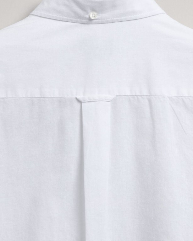 Gant Regular Fit Cotton Linen Men's Shirts White | Ng3OTWzf7ye