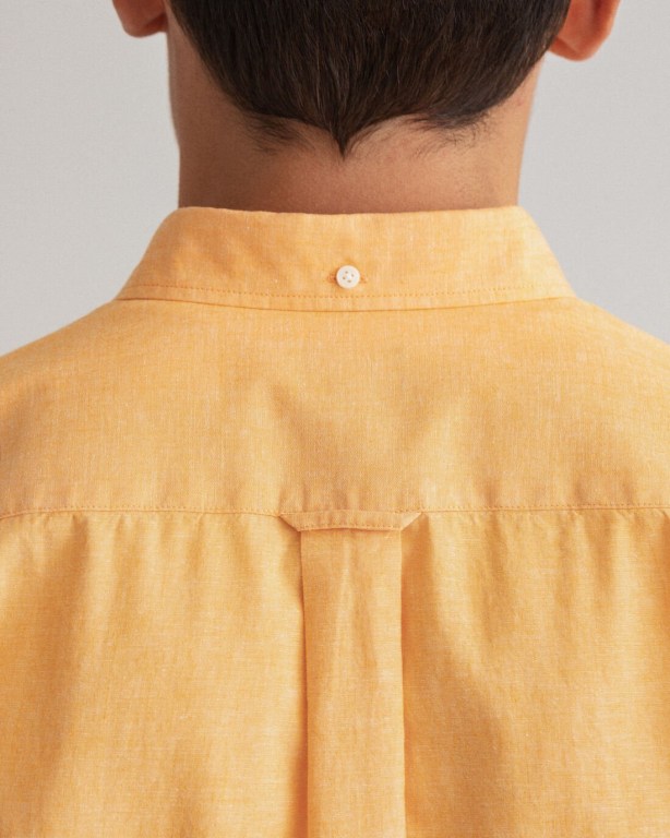 Gant Regular Fit Cotton Linen Men's Shirts Orange | lwIRI0xXT6Z