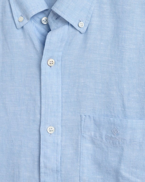 Gant Regular Fit Linen Men's Shirts Blue | foCcjgT10Pr