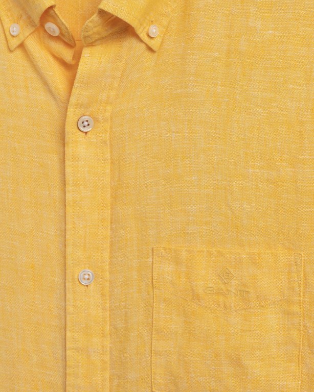 Gant Regular Fit Linen Men's Shirts Yellow | TtU0fNif7Ee