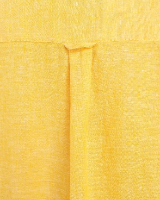 Gant Regular Fit Linen Short Sleeve Men's Shirts Yellow | E47OZ4Fiikl