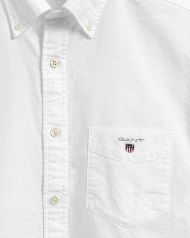 Gant Regular Fit Short Sleeve Oxford Men's Shirts White | LlE7b1OBJVQ