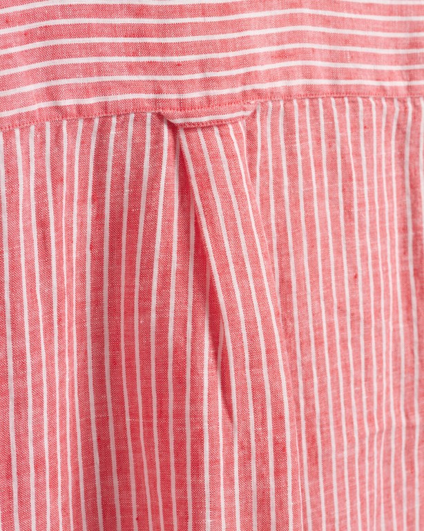 Gant Regular Fit Stripe Linen Short Sleeve Men's Shirts Pink | zHF8vd5O8Qm