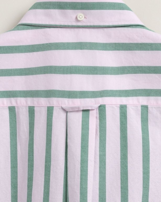 Gant Regular Fit Stripe Pastel Short Sleeve Oxford Men's Shirts Pink | q9nccyijOfn