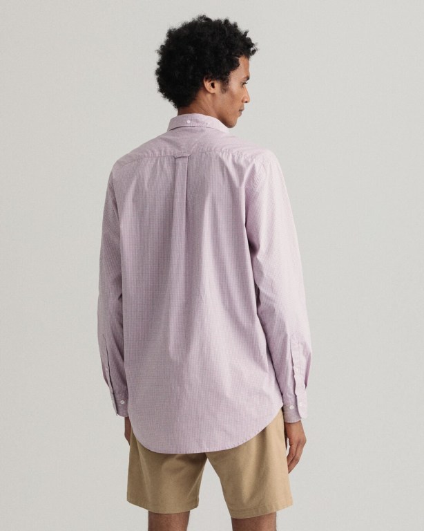 Gant Regular Fit Tech Prep™ Micro Check Men's Shirts Pink | aNoRx8SxSDy