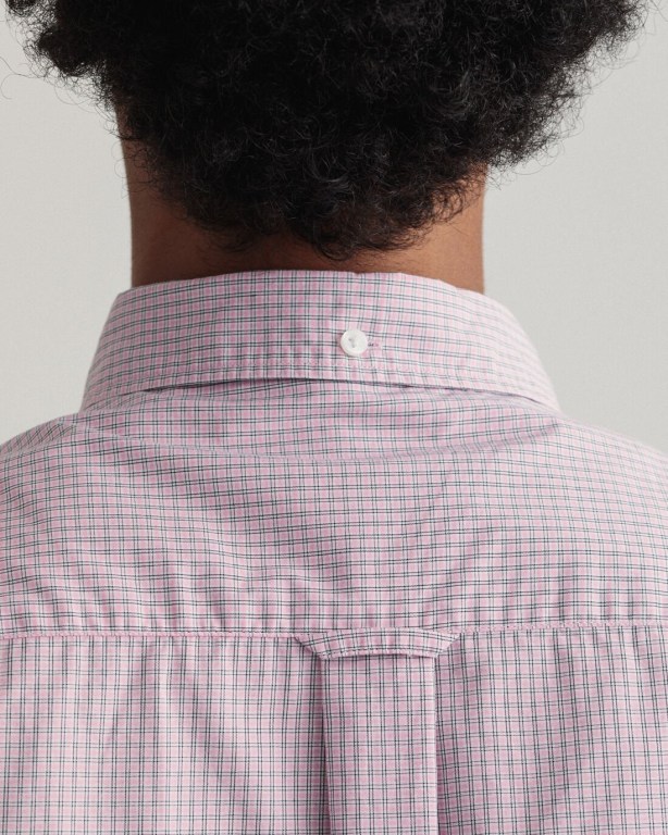 Gant Regular Fit Tech Prep™ Micro Check Men's Shirts Pink | aNoRx8SxSDy