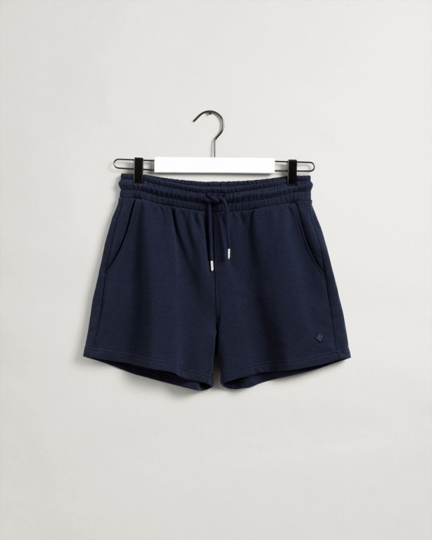 Gant Relaxed Fit Icon G Essential Women's Shorts Blue | iBXQTNlKwFf