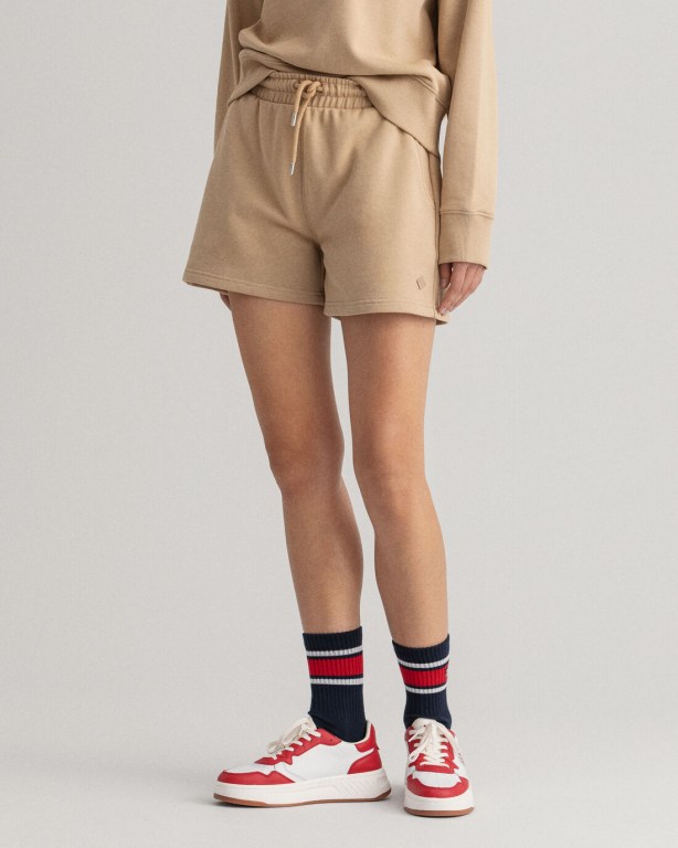 Gant Relaxed Fit Icon G Essential Women's Shorts Dark Khaki | vksShtjSqBa