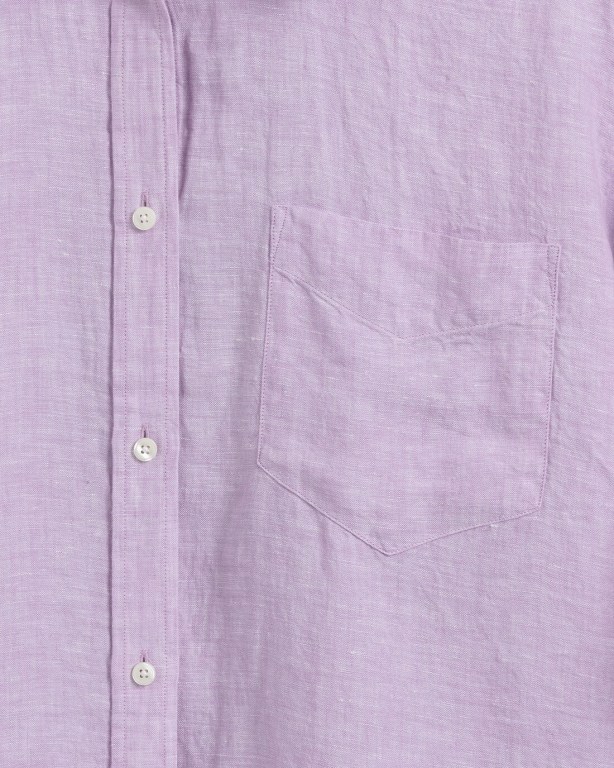 Gant Relaxed Fit Linen Chambray Short Sleeve Women's Shirts Purple | upMuNLd6wvA