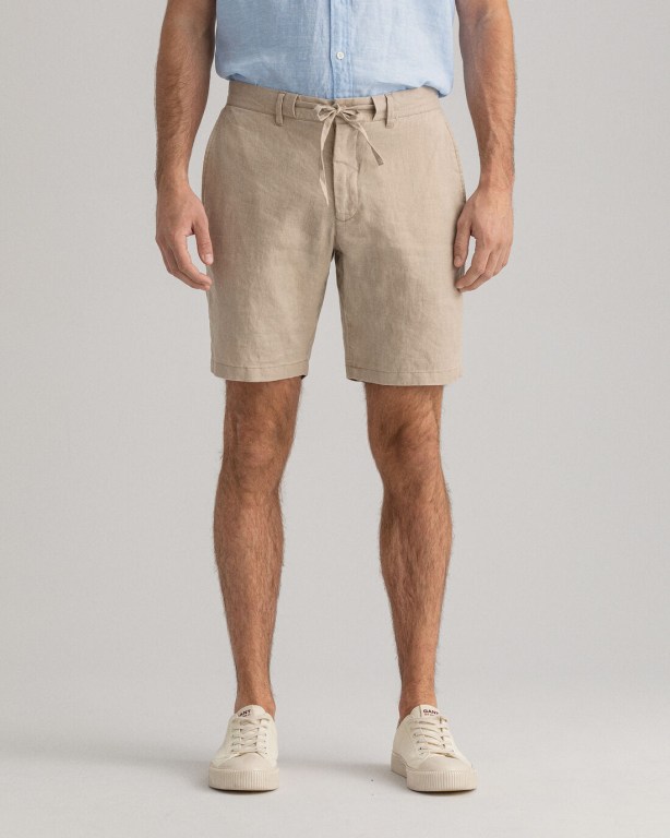 Gant Relaxed Fit Linen Drawstring Men's Shorts Light Yellow | 1aNFFHGC1fh