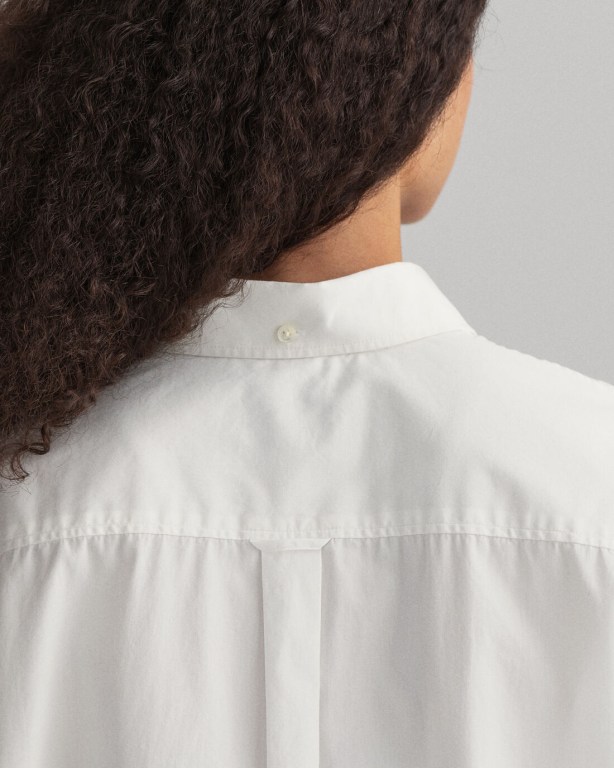 Gant Relaxed Fit Luxury Poplin Women's Shirts White | PBBahwkUbiR