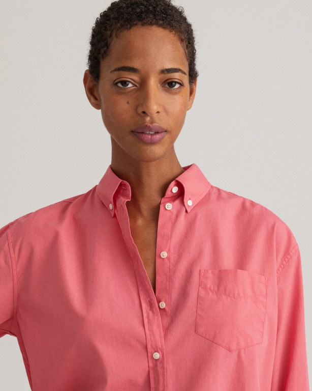 Gant Relaxed Fit Luxury Poplin Women's Shirts Rose | epuIDsazpAu