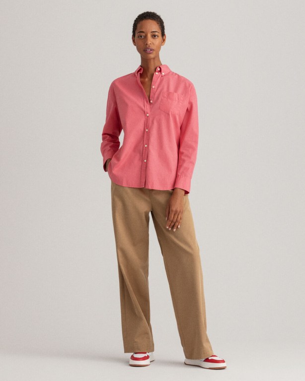 Gant Relaxed Fit Luxury Poplin Women's Shirts Rose | epuIDsazpAu