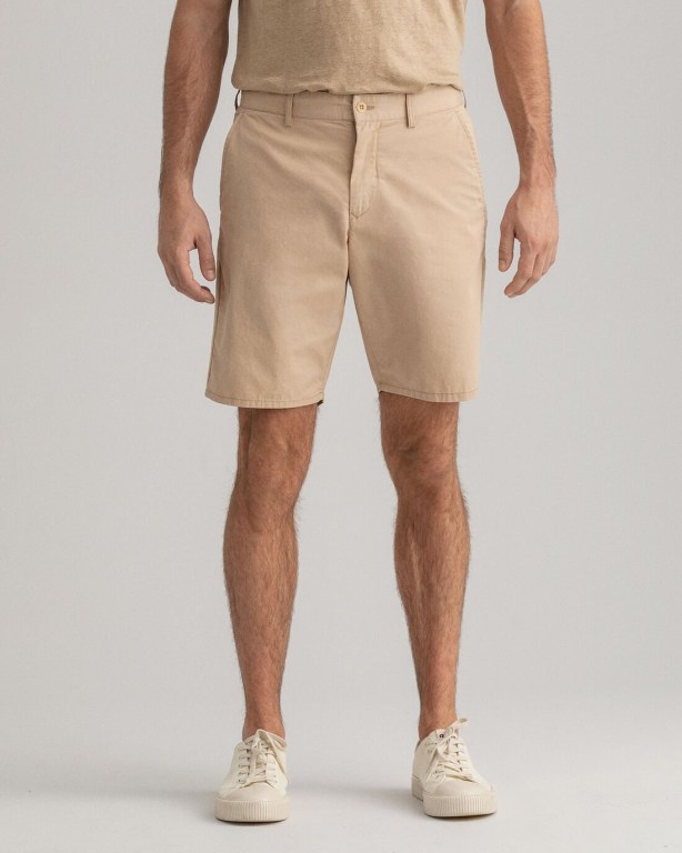 Gant Relaxed Fit Men's Shorts Dark Khaki | aKVTJz1wri4