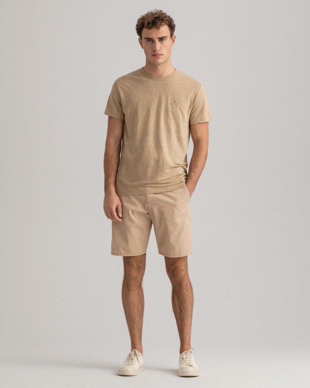 Gant Relaxed Fit Men's Shorts Dark Khaki | aKVTJz1wri4