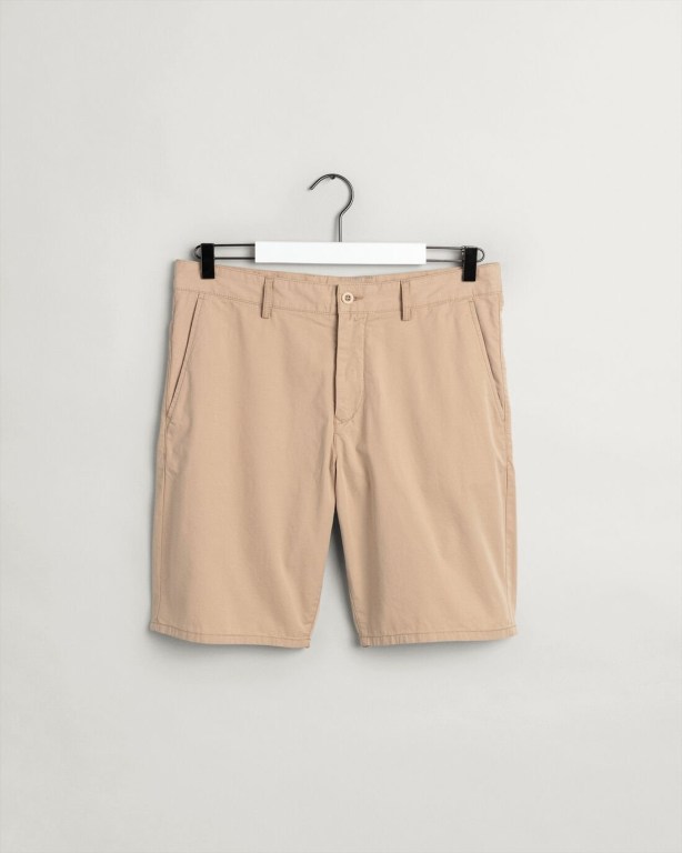 Gant Relaxed Fit Men's Shorts Dark Khaki | aKVTJz1wri4