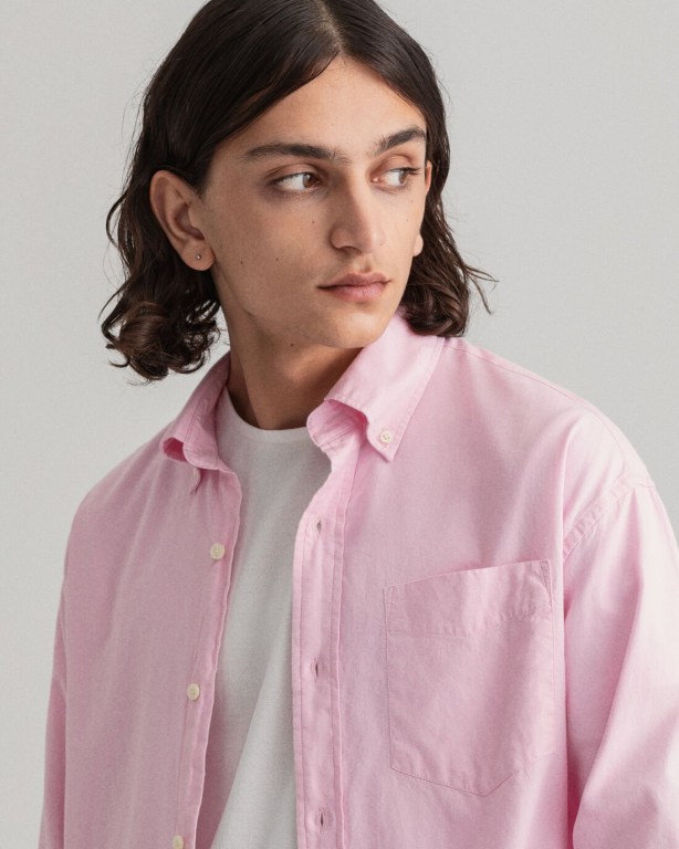 Gant Relaxed Fit Oxford Men's Shirts Pink | V3kmgySCl1G