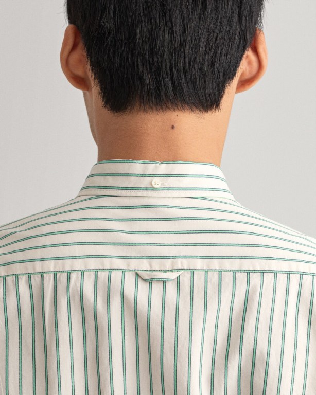 Gant Relaxed Fit Stripe Oxford Men's Shirts White | lVvaQTonCff