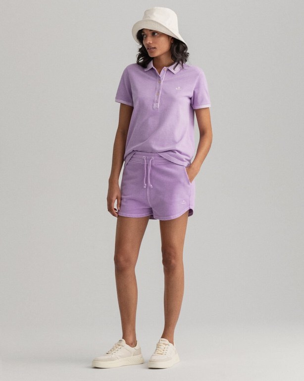 Gant Relaxed Fit Sunfaded Women's Shorts Purple | HVgYm4C1DUT