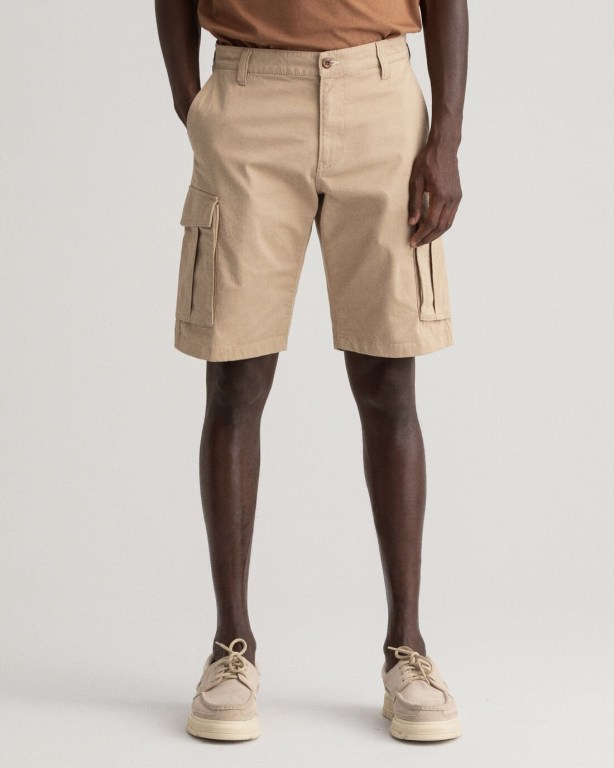 Gant Relaxed Fit Twill Cargo Men's Shorts Dark Khaki | nvKp3bDbQ8U