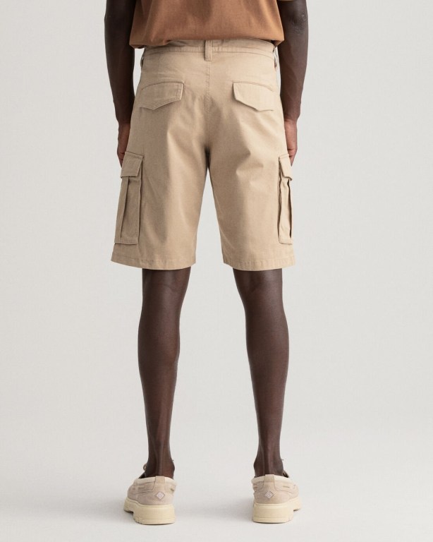 Gant Relaxed Fit Twill Cargo Men's Shorts Dark Khaki | nvKp3bDbQ8U